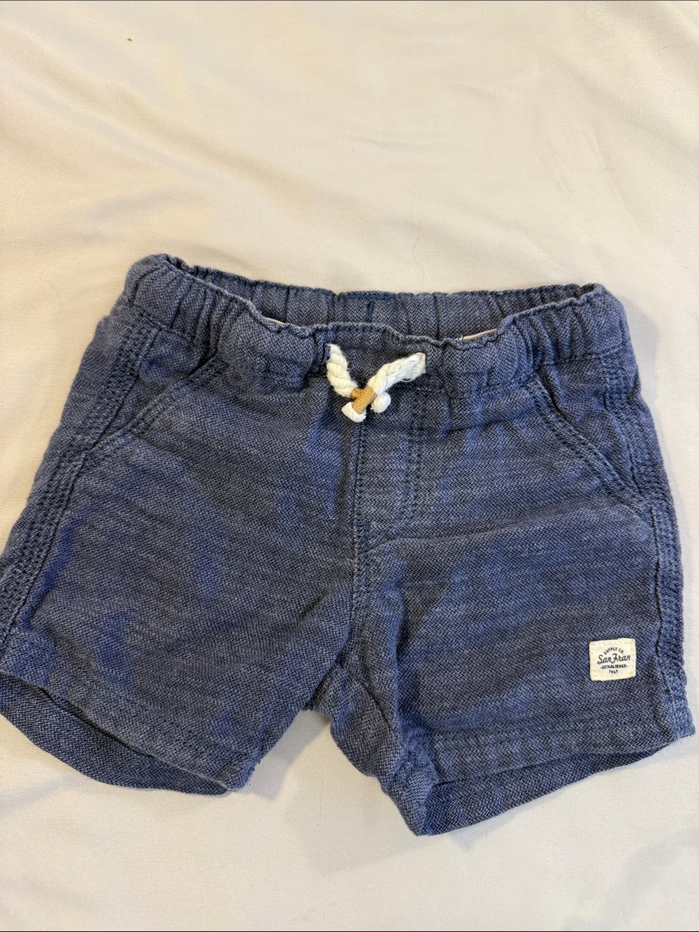 H&M Navy Blue Pull-On Shorts with Rope Drawstring
